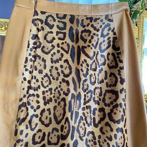 VALENTINO ANIMAL/LEATHER SKIRT